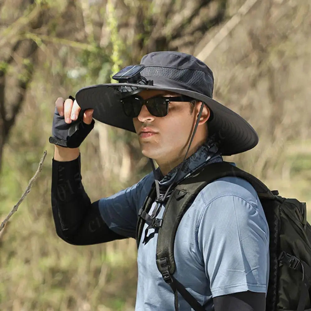 Akasora "BreezeFlow Pro" Solar-Powered Cooling Hat with Dual Fans