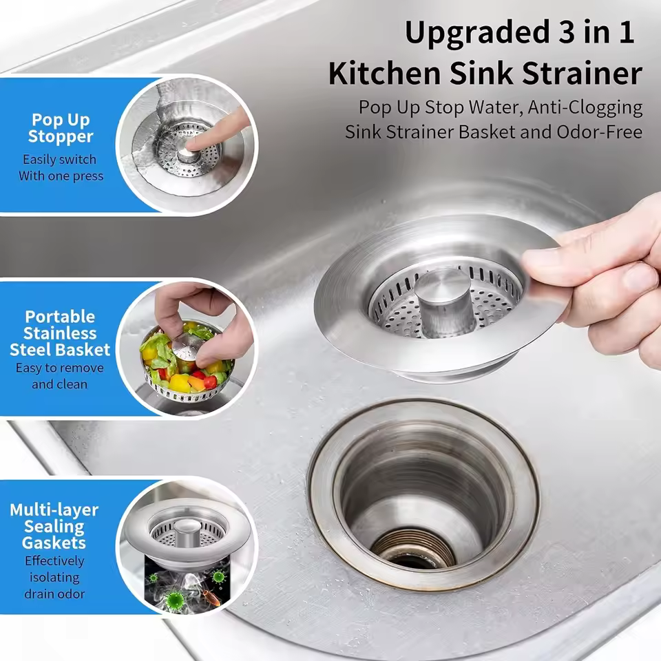 SinkMate 3-in-1 Stainless Steel Drain Buddy