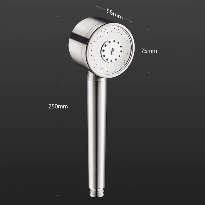 High-Pressure 304 Stainless Steel Shower Head – 3 Spray Modes