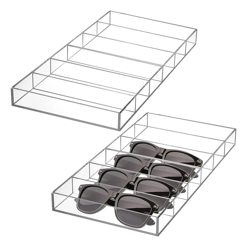 ClearView 6-Compartment Sunglass & Accessories Display Tray