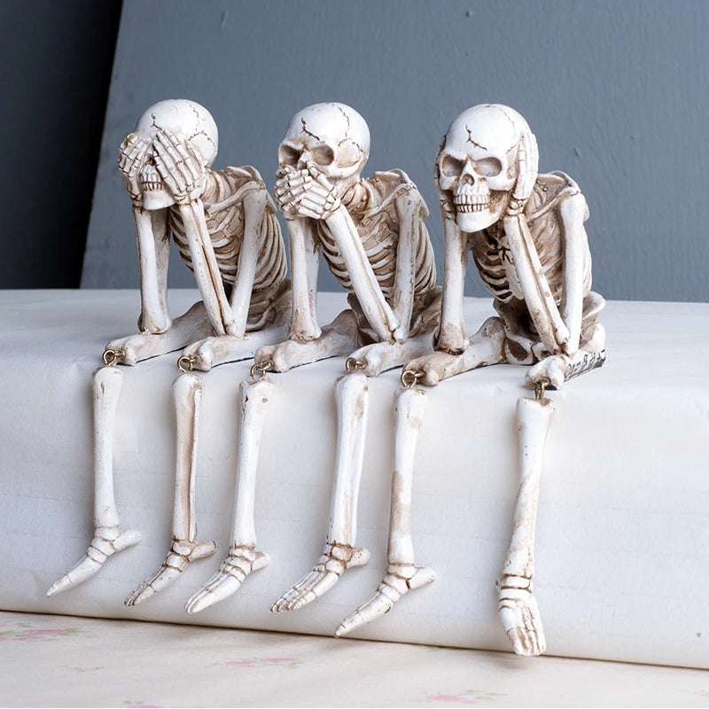 Bonechill Trio – See, Speak & Hear No Evil Skeleton Figurines