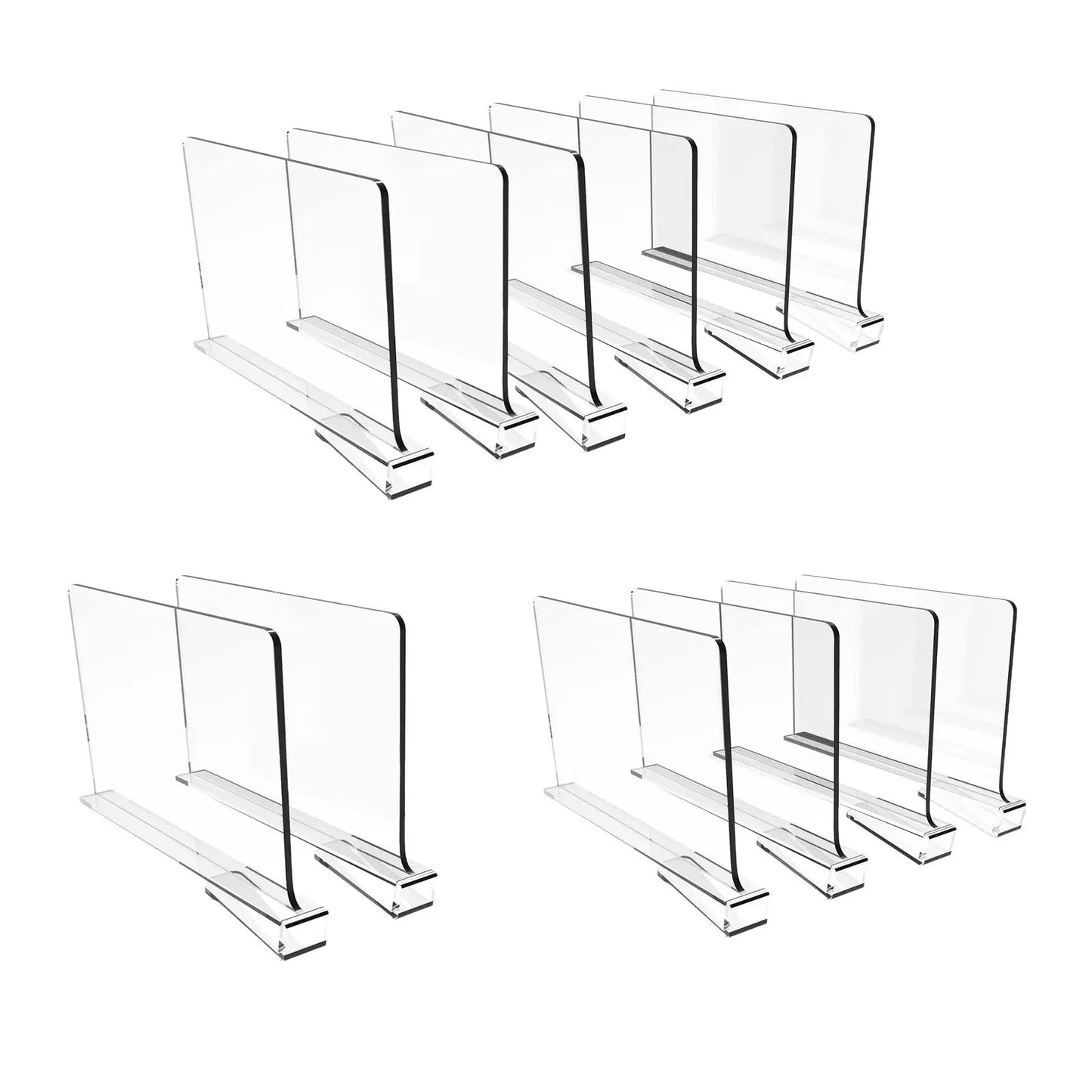 ClearSort Acrylic Shelf Dividers – Adjustable Multi-Purpose Closet & Storage Organizers