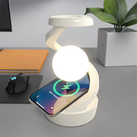 LumiGlow Orbit - Rotating Floating RGB Wireless Charging Lamp