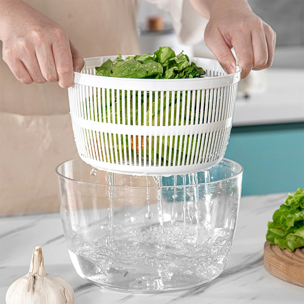 FreshSpin™ 3L Salad Spinner – One-Handed Easy Press Dryer & Mixer