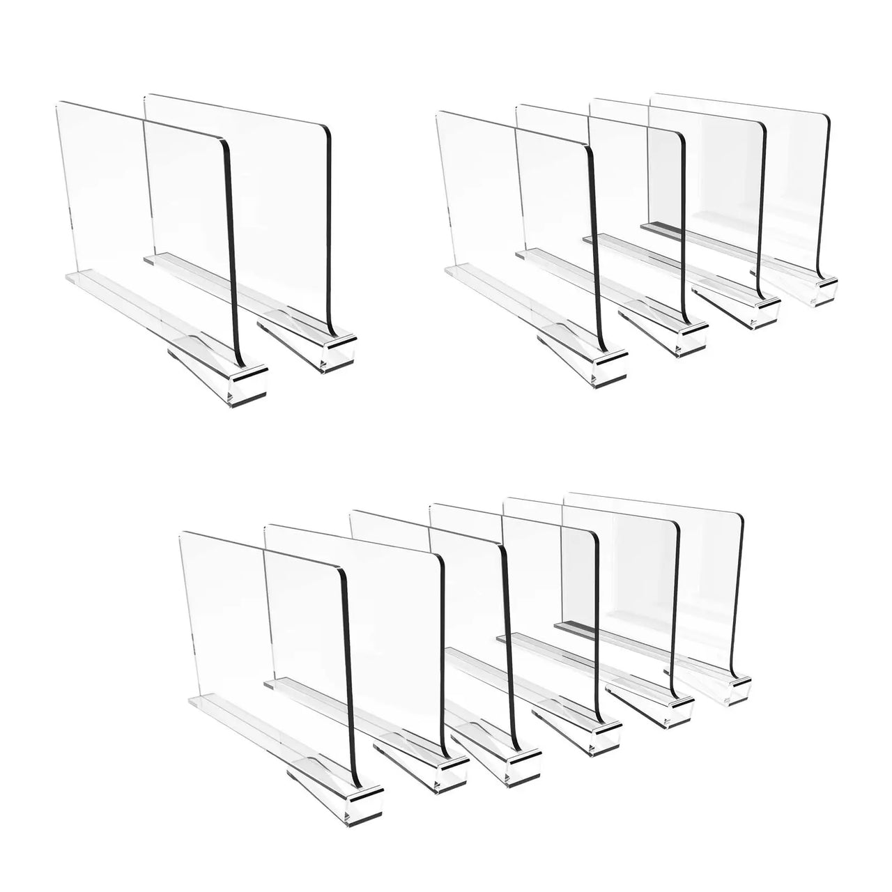 ClearSort Acrylic Shelf Dividers – Adjustable Multi-Purpose Closet & Storage Organizers