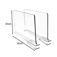 ClearSort Acrylic Shelf Dividers – Adjustable Multi-Purpose Closet & Storage Organizers