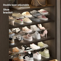 FlexiShoe Adjustable Double-Layer Shoe Tray – Space-Saving Footwear Organizer