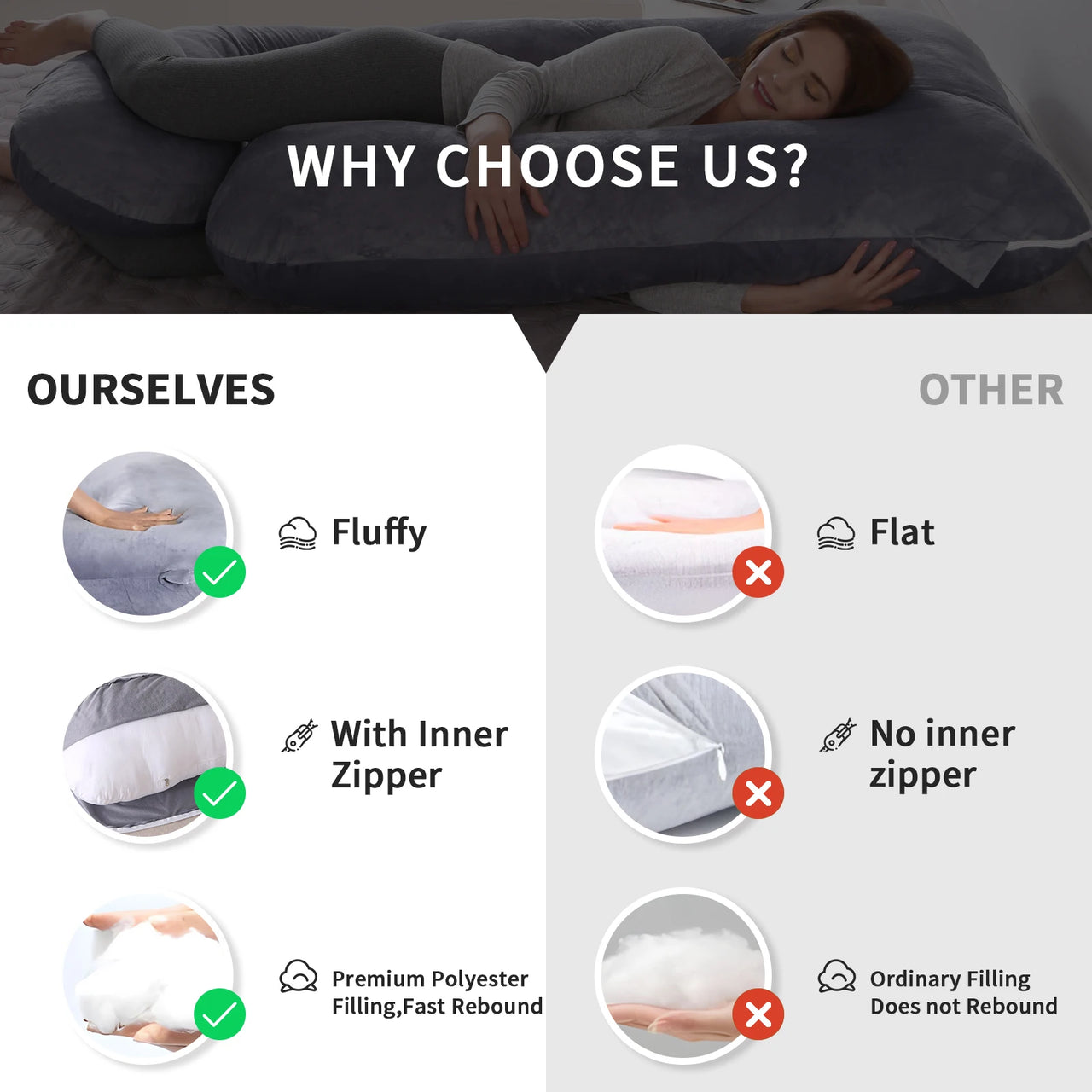 AkaSora CloudNest™ G-Shaped Maternity Pillow