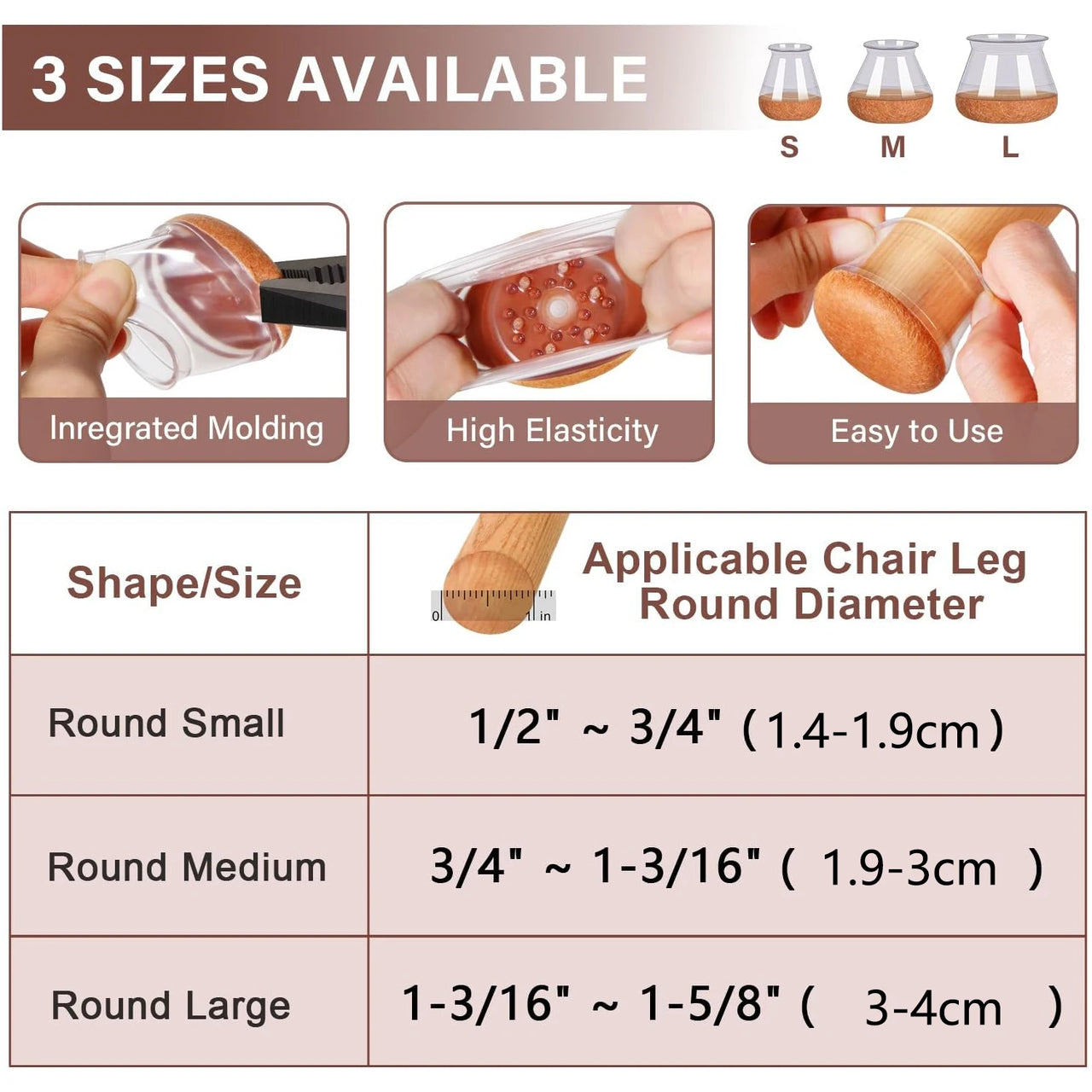 Akasora Premium Transparent Chair Leg Floor Protectors – 24-Pack