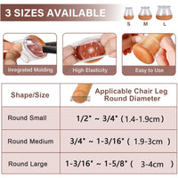 Akasora Premium Transparent Chair Leg Floor Protectors – 24-Pack