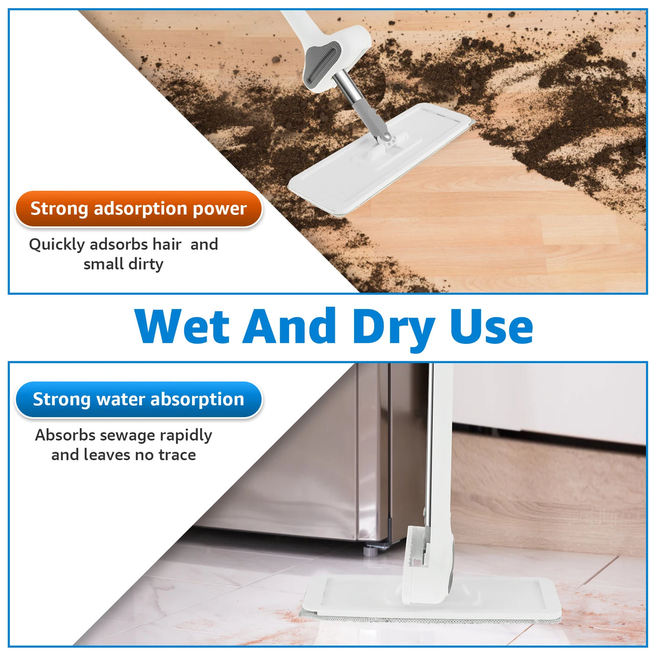 FlexiClean™ 360° Hands-Free Squeeze Mop
