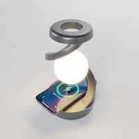 LumiGlow Orbit - Rotating Floating RGB Wireless Charging Lamp