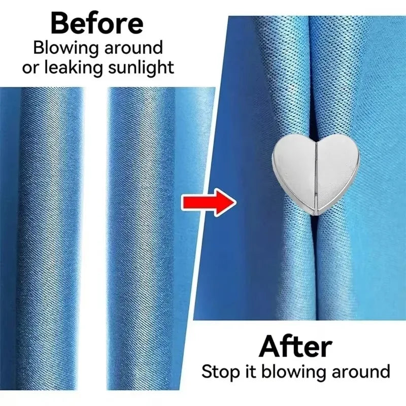Akasora "LoveLock" Heart-Shaped Magnetic Curtain Clips