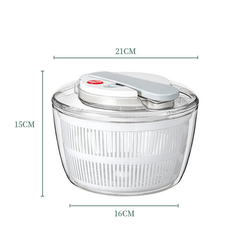 FreshSpin™ 3L Salad Spinner – One-Handed Easy Press Dryer & Mixer