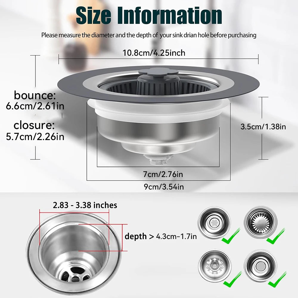 SinkMate 3-in-1 Stainless Steel Drain Buddy