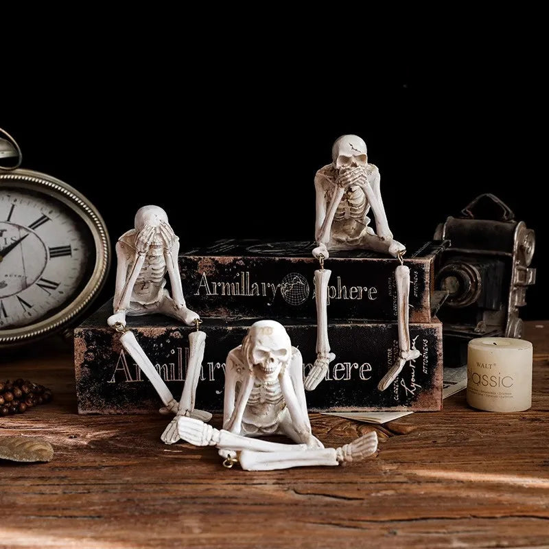 Bonechill Trio – See, Speak & Hear No Evil Skeleton Figurines