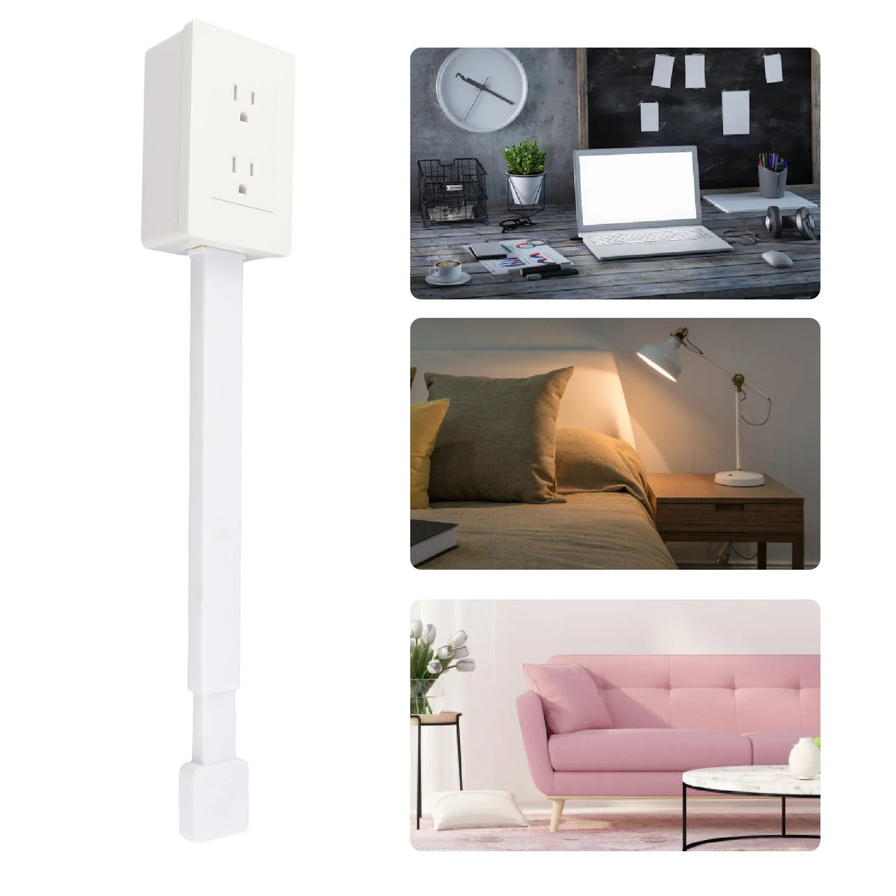 Akasora "VoltFlex Pro" Rotating Power Extender with 180° Adjustable Base